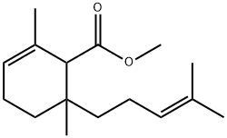 2,6-Dimethyl-6-(4-methyl-3-pentenyl)-2-cyclohexene-1-carboxylic acid methyl ester Struktur