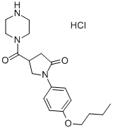 1-((1-(4-Butoxyphenyl)-5-oxo-3-pyrrolidinyl)carbonyl)piperazine hydroc hloride Struktur