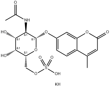 4-Methylumbelliferyl2-acetamido-2-deoxy-b-D-galactopyranoside6sulphatepotassiumsalt Struktur