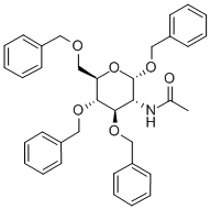 BENZYL 2-ACETAMIDO-3,4,6-TRI-O-BENZYL-2-DEOXY-ALPHA-D-GLUCOPYRANOSIDE Struktur