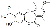 8-Hydroxy-3-methoxy-1,4,6-trimethyl-11-oxo-11H-dibenzo[b,e][1,4]dioxepin-7-carboxylic acid Struktur