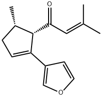 1-[(1S,5S)-2-(3-Furyl)-5-methyl-2-cyclopenten-1-yl]-3-methyl-2-buten-1-one Struktur