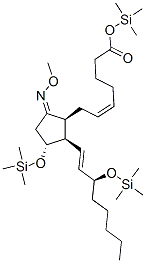 Prosta-5,13-dien-1-oic acid, 9-(methoxyimino)-11,15-bis[(trimethylsily l)oxy]-, trimethylsilyl ester, (5Z,8beta,9Z,11alpha,13E,15S)- Struktur