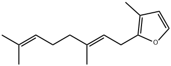 (6E)-2,6-Dimethyl-8-(3-methyl-2-furyl)-2,6-octadiene Struktur