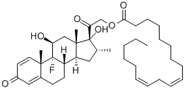 9-fluoro-11beta,17-dihydroxy-16alpha-methylpregna-1,4-diene-3,20-dione  21-(9Z,12Z)-octadeca-9,12-dienoate Struktur