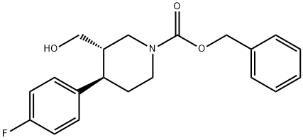 (3S,4R)-(-)-N-benzyloxycarbonyl-4-(4'-fluorophenyl)-3-hydroxyMethylpiperidine Struktur