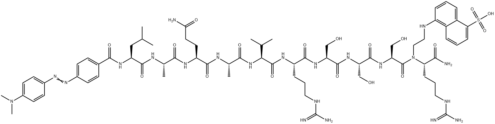 DABCYL-LEU-ALA-GLN-ALA-VAL-ARG-SER-SER-SER-ARG-EDANS Struktur