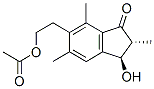 1H-Inden-1-one, 6-(2-(acetyloxy)ethyl)-2,3-dihydro-3-hydroxy-2,5,7-tri methyl-, trans-(+)- Struktur