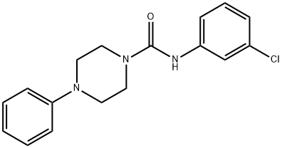 N-(3-chlorophenyl)-4-phenyl-1-piperazinecarboxamide Struktur