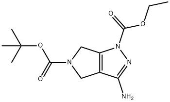 1-ETHYLOXYCARBONYL-5-BOC-3-AMINO-4,6-DIHYDRO-PYRROLO[3,4-C]PYRAZOLE Struktur