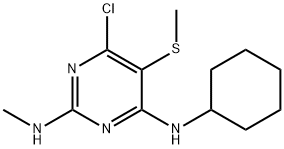 N-[4-chloro-6-(cyclohexylamino)-5-(methylsulfanyl)-2-pyrimidinyl]-N-methylamine Struktur