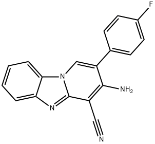 3-amino-2-(4-fluorophenyl)pyrido[1,2-a][1,3]benzimidazole-4-carbonitrile Struktur