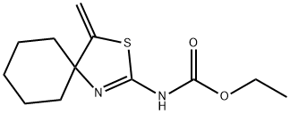 Carbamic  acid,  (4-methylene-3-thia-1-azaspiro[4.5]dec-1-en-2-yl)-,  ethyl  ester  (9CI) Struktur