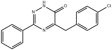 1,2,4-Triazin-6(1H)-one, 5-[(4-chlorophenyl)methyl]-3-phenyl- Struktur