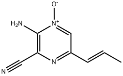 Pyrazinecarbonitrile, 3-amino-6-(1-propenyl)-, 4-oxide, (E)- (9CI) Struktur