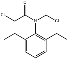 2-chloro-N-(chloromethyl)-N-(2,6-diethylphenyl)acetamide  Struktur