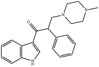 1-(1H-Indol-3-yl)-3-(4-methyl-1-piperazinyl)-2-phenyl-1-propanone Struktur