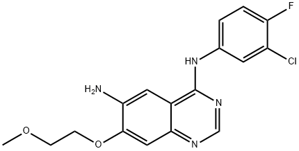 N4-(3-chloro-4-fluorophenyl)-7-(2-methoxyethoxy)quinazoline-4,6-diamine Struktur