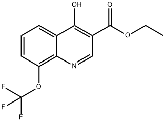 4-Hydroxy-8-trifluoromethoxyquinoline-3-carboxylic acid ethyl ester Struktur