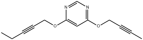 Pyrimidine, 4-(2-butynyloxy)-6-(2-pentynyloxy)- (9CI) Struktur