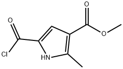 1H-Pyrrole-3-carboxylic acid, 5-(chlorocarbonyl)-2-methyl-, methyl ester (9CI) Struktur