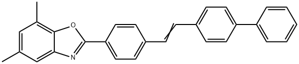 2-[4-[2-([1,1'-biphenyl]-4-yl)vinyl]phenyl]-5,7-dimethylbenzoxazole Struktur