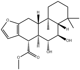 Methyl 5,6-dihydroxy-4,4,11b-trimethyl-1,2,3,4,4a,5,6,6a,7,11,11a,11b- dodecahydrophenanthro[3,2-b]furan-7-carboxylate Struktur