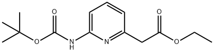 (6-TERT-BUTOXYCARBONYLAMINO-PYRIDIN-2-YL)-ACETIC ACID ETHYL ESTER Struktur