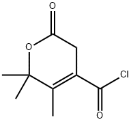 2H-Pyran-4-carbonyl chloride, 5,6-dihydro-2,2,3-trimethyl-6-oxo- (9CI) Struktur