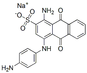 sodium 1-amino-4-[(4-aminophenyl)amino]-9,10-dihydro-9,10-dioxoanthracene-2-sulphonate Struktur