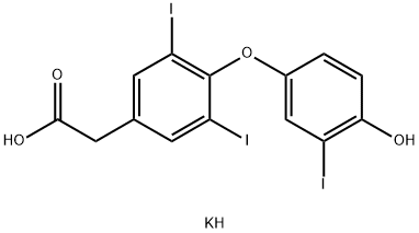 potassium 4-(4-hydroxy-3-iodophenoxy)-3,5-diiodophenylacetate Struktur