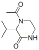 Piperazinone,  4-acetyl-3-(1-methylethyl)-  (9CI) Struktur