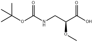 Propanoic acid, 3-[[(1,1-dimethylethoxy)carbonyl]amino]-2-methoxy-, (2S)- Struktur