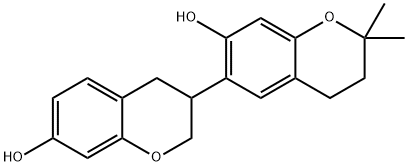 3,3',4,4'-Tetrahydro-2,2'-dimethyl(3,6'-bi-2H-1-benzopyran)-7,7'-diol Struktur