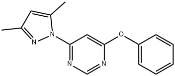 PYRIMIDINE, 4-(3,5-DIMETHYL-1H-PYRAZOL-1-YL)-6-PHENOXY- Struktur