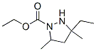 1-Pyrazolidinecarboxylicacid,3-ethyl-3,5-dimethyl-,ethylester(9CI) Struktur