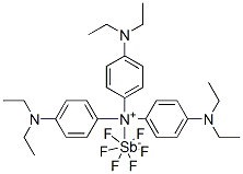 tris[4-(diethylamino)phenyl]ammoniumyl hexafluoroantimonate(1-) Struktur