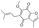 6-Methoxy-3-methyl-5-(3-methyl-2-butenyl)-4,7-benzofurandione Struktur