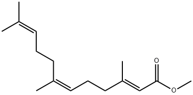 (2E,6Z)-3,7,11-Trimethyl-2,6,10-dodecatrienoic acid methyl ester Struktur