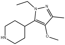 Piperidine, 4-(1-ethyl-4-methoxy-3-methyl-1H-pyrazol-5-yl)- (9CI) Struktur