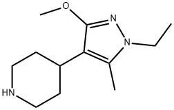 Piperidine, 4-(1-ethyl-3-methoxy-5-methyl-1H-pyrazol-4-yl)- (9CI) Struktur