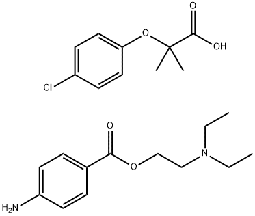 4-aminobenzoyloxyethyldiethylammonium 2-(4-chlorophenoxy)-2-methylpropionate Struktur