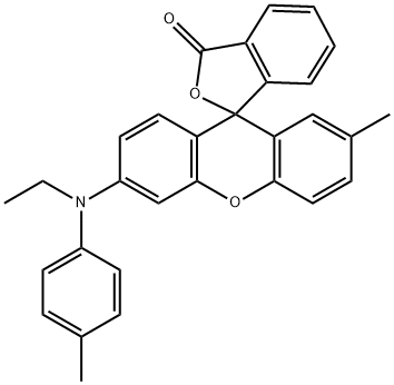 6'-[ethyl(p-tolyl)amino]-2'-methylspiro[isobenzofuran-1(3H),9'-[9H]xanthene]-3-one  Struktur