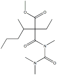 2-[[[(Dimethylamino)carbonyl](methyl)amino]carbonyl]-2-ethyl-3-methylhexanoic acid methyl ester Struktur