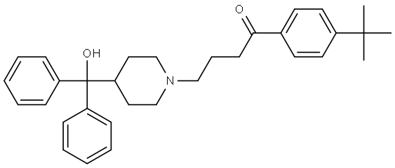 4'-tert-butyl-4-[4-(hydroxybenzhydryl)piperidino]butyrophenone