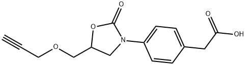 4-[2-Oxo-5-(2-propynyloxymethyl)oxazolidin-3-yl]phenylacetic acid Struktur