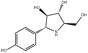 3,4-Pyrrolidinediol, 2-(hydroxymethyl)-5-(4-hydroxyphenyl)-, (2S,3S,4S,5S)- (9CI) Struktur