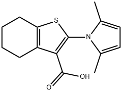 2-(2,5-dimethyl-1H-pyrrol-1-yl)-4,5,6,7-tetrahydro-1-benzothiophene-3-carboxylic acid Struktur