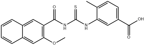 3-[[[[(3-METHOXY-2-NAPHTHALENYL)CARBONYL]AMINO]THIOXOMETHYL]AMINO]-4-METHYL-BENZOIC ACID Struktur