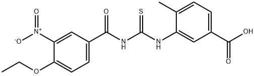 3-[[[(4-ETHOXY-3-NITROBENZOYL)AMINO]THIOXOMETHYL]AMINO]-4-METHYL-BENZOIC ACID Struktur